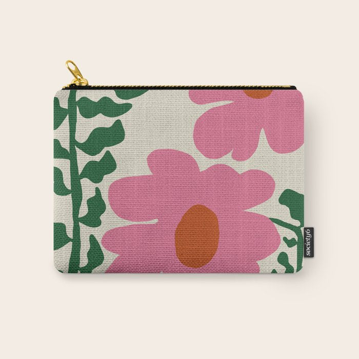 Fun Fern and pink poppy  Carry All Pouch Gallery Image 1