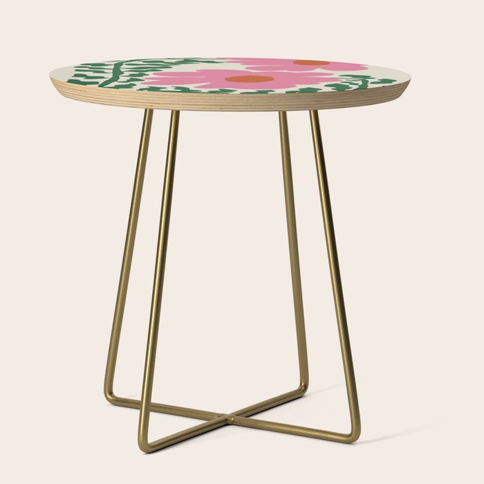 Fun Fern and pink poppy  Side Table Gallery Image 1