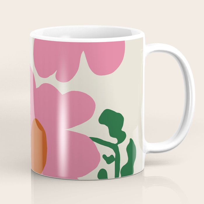 Fun Fern and pink poppy  Coffee Mug Gallery Image 1