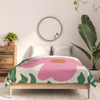 Fun Fern and pink poppy  Comforter Gallery Image 3