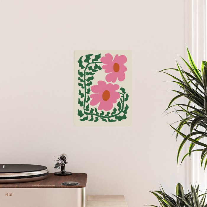 Fun Fern and pink poppy  Poster Gallery Image 2