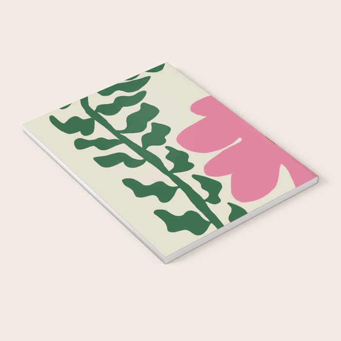 Fun Fern and pink poppy  Notebook Gallery Image 3