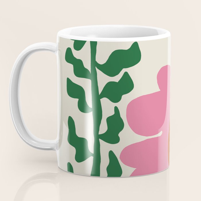 Fun Fern and pink poppy  Coffee Mug Gallery Image 3