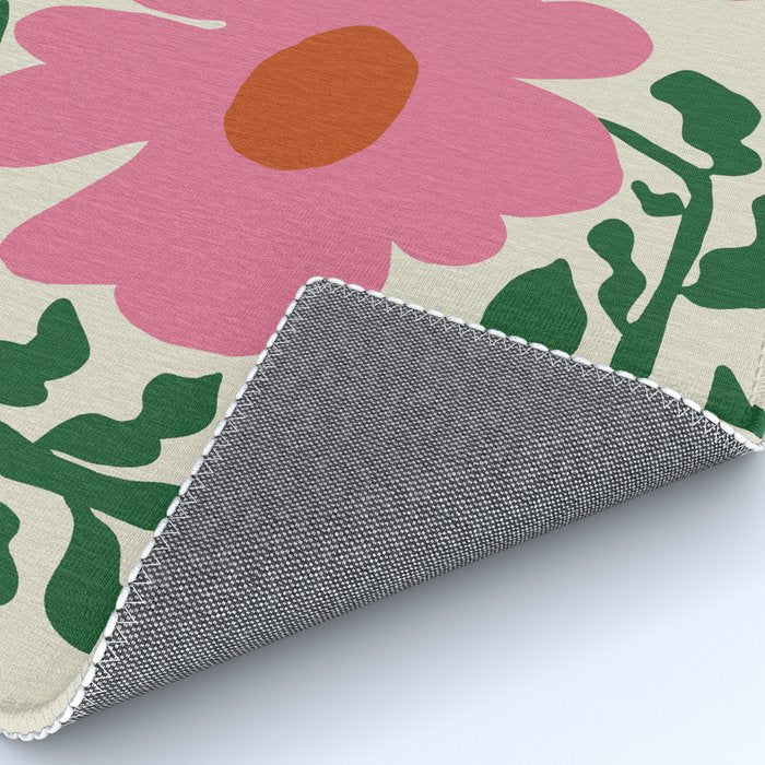 Fun Fern and pink poppy  Rug Gallery Image 4