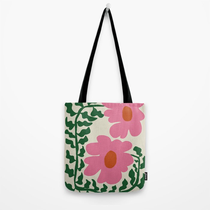 Fun Fern and pink poppy  Tote Bag Gallery Image 2