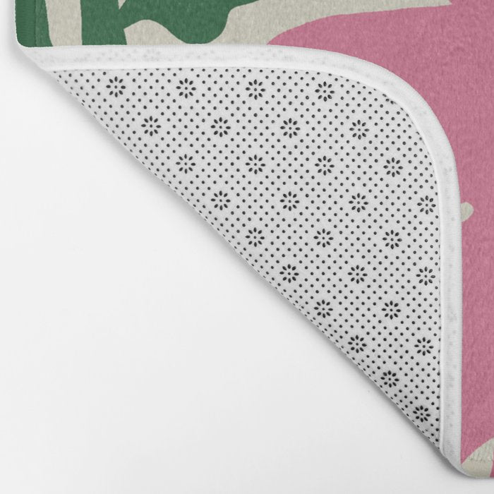 Fun Fern and pink poppy  Bath Mat Gallery Image 2