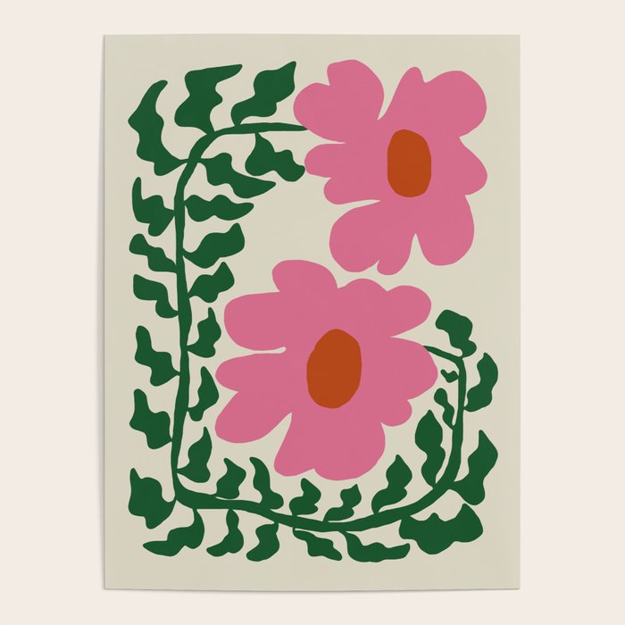 Fun Fern and pink poppy  Poster Gallery Image 4