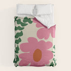 Fun Fern and pink poppy  Duvet Cover Gallery Image 6