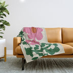 Fun Fern and pink poppy  Throw Blanket Gallery Image 1