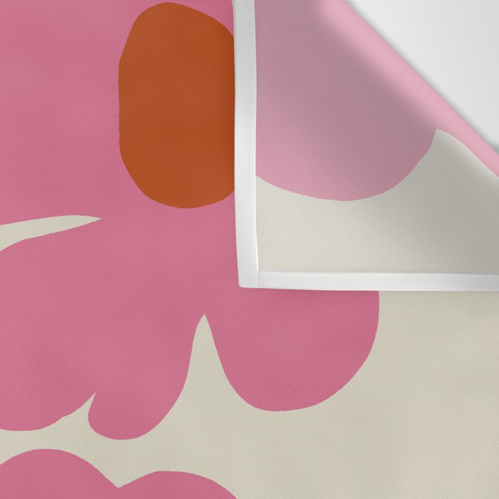 Fun Fern and pink poppy  Wall Tapestry Gallery Image 3