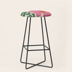 Fun Fern and pink poppy  Stool Gallery Image 1