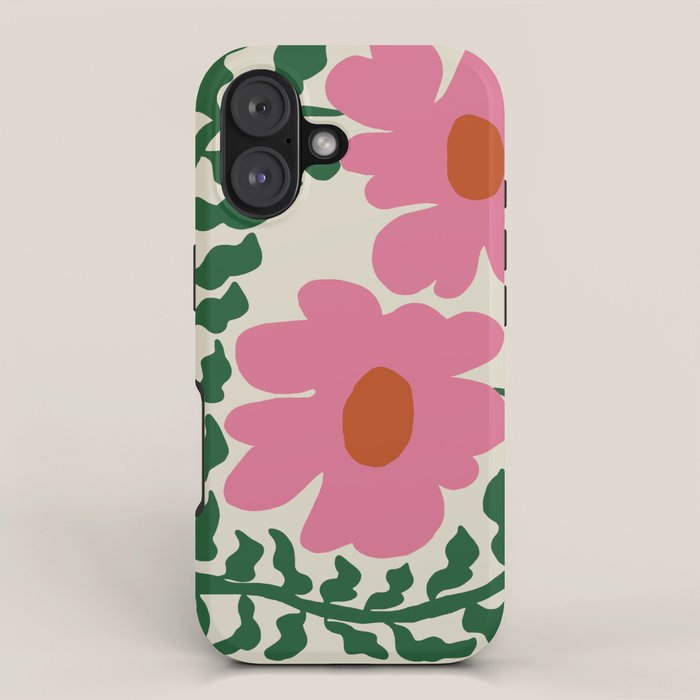 Fun Fern and pink poppy  iPhone Case Gallery Image 1