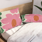 Fun Fern and pink poppy  Pillow Sham Gallery Image 2