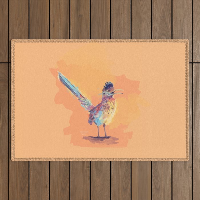 Desert Song - Roadrunner Illustration Outdoor Rug Gallery Image 1