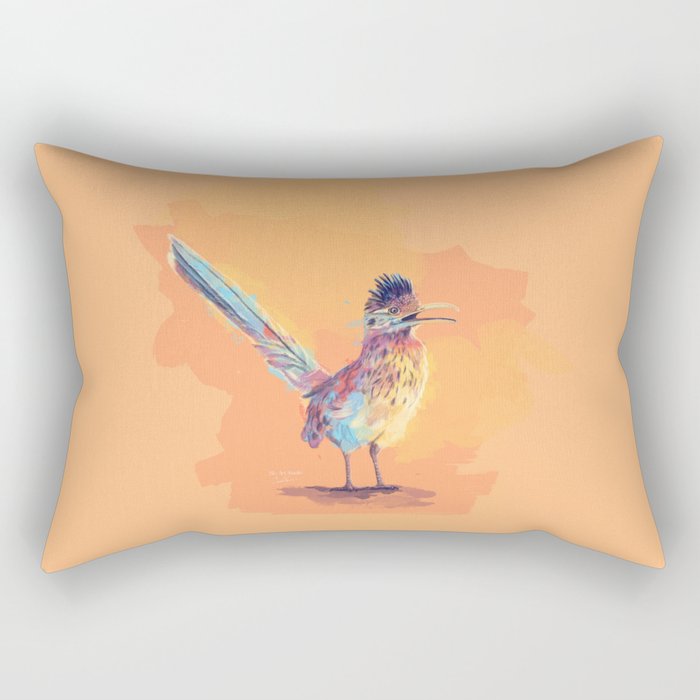 Desert Song - Roadrunner Illustration Rectangular Pillow Gallery Image 2