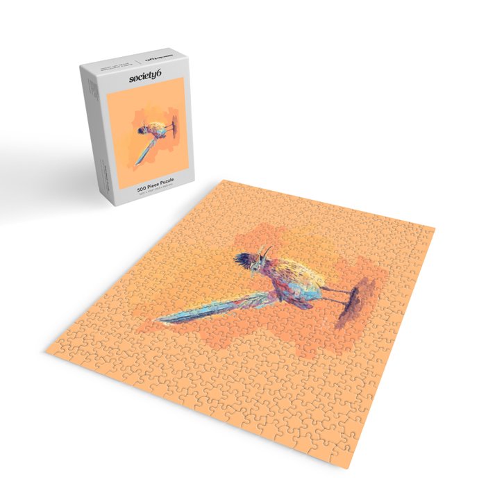 Desert Song - Roadrunner Illustration Jigsaw Puzzle Gallery Image 2