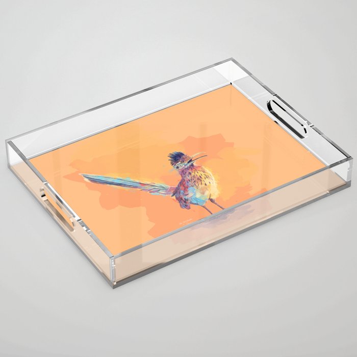 Desert Song - Roadrunner Illustration Acrylic Tray Gallery Image 1