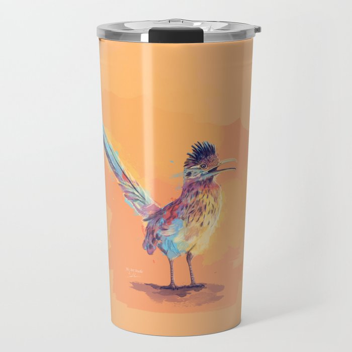 Desert Song - Roadrunner Illustration Travel Mug Gallery Image 1