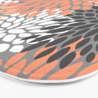 Floral Pattern, Coral, Gray, White Bath Mat Gallery Image 3