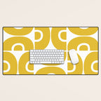 Mid Century Modern Abstract Pattern 7721 Mustard Yellow Desk Mat Gallery Image 1