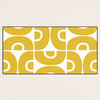 Mid Century Modern Abstract Pattern 7721 Mustard Yellow Desk Mat Gallery Image 3