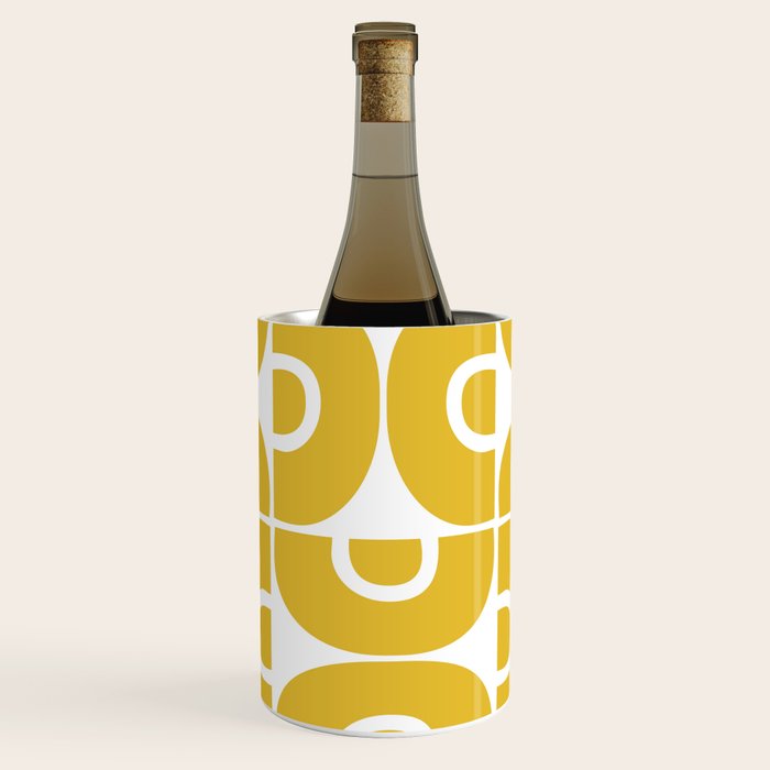 Mid Century Modern Abstract Pattern 7721 Mustard Yellow Wine Chiller Gallery Image 1