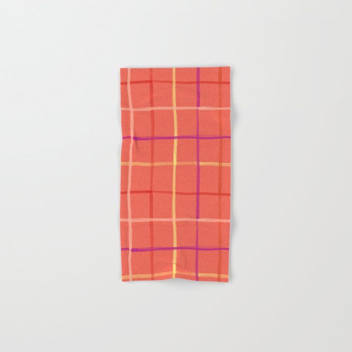 Abstract Tennis Net Pattern in Rosey Red Bath Towel Gallery Image 1