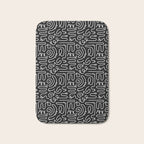 Abstract black and white line doodle pattern Bath Mat Gallery Image 1