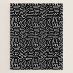 Abstract black and white line doodle pattern Jigsaw Puzzle Gallery Image 1