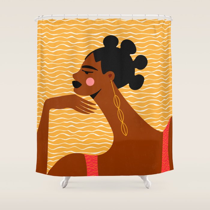 A Wavy Vibe Shower Curtain Gallery Image 1