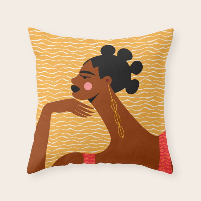A Wavy Vibe Throw Pillow Gallery Image 6