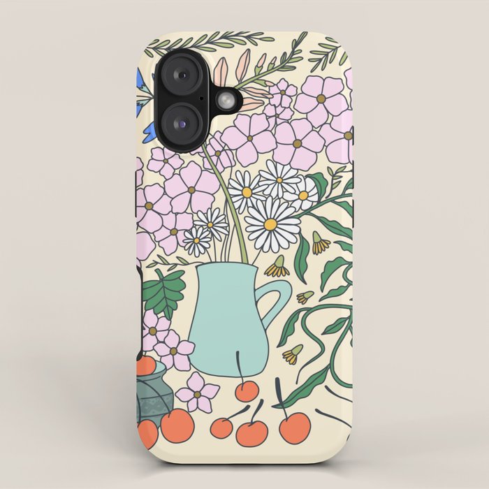 Ukrainian Flower Vase and Cherries iPhone Case Gallery Image 1