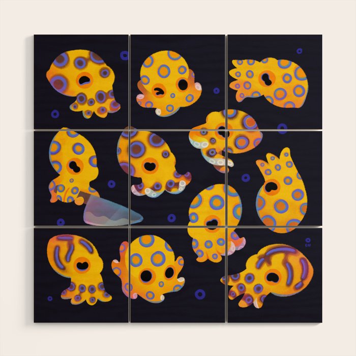 Blue-ringed octopus Wood Wall Art Gallery Image 1