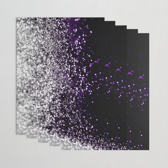Dark Night Purple Black Silver Glitter #1 (Faux Glitter) #shiny #decor #art #society6 Wrapping Paper Gallery Image 3