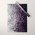 Dark Night Purple Black Silver Glitter #1 (Faux Glitter) #shiny #decor #art #society6 Wrapping Paper Gallery Image 1