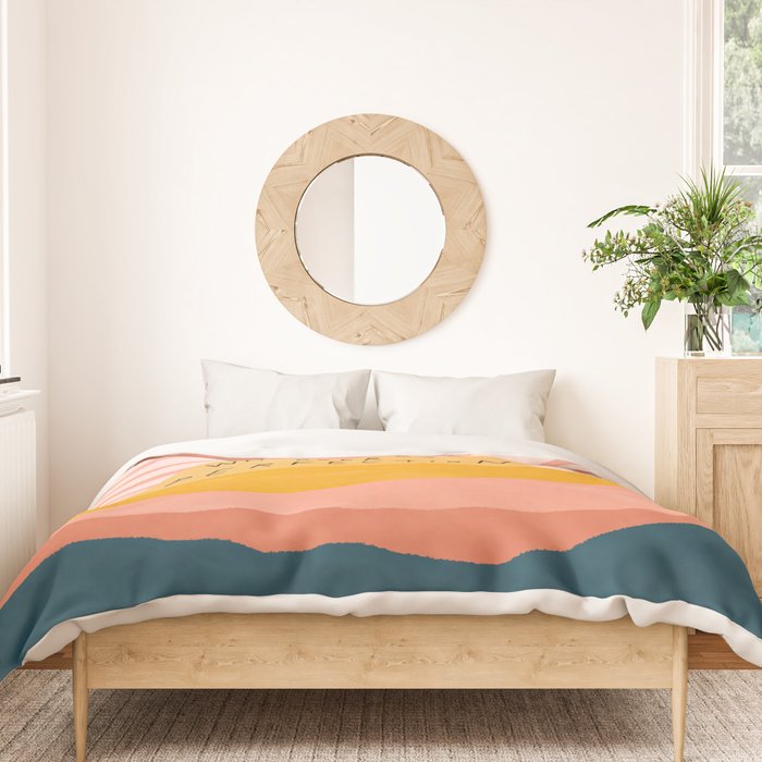 Wholeness Over Perfection | Waves Hand Lettering Design Duvet Cover Gallery Image 3