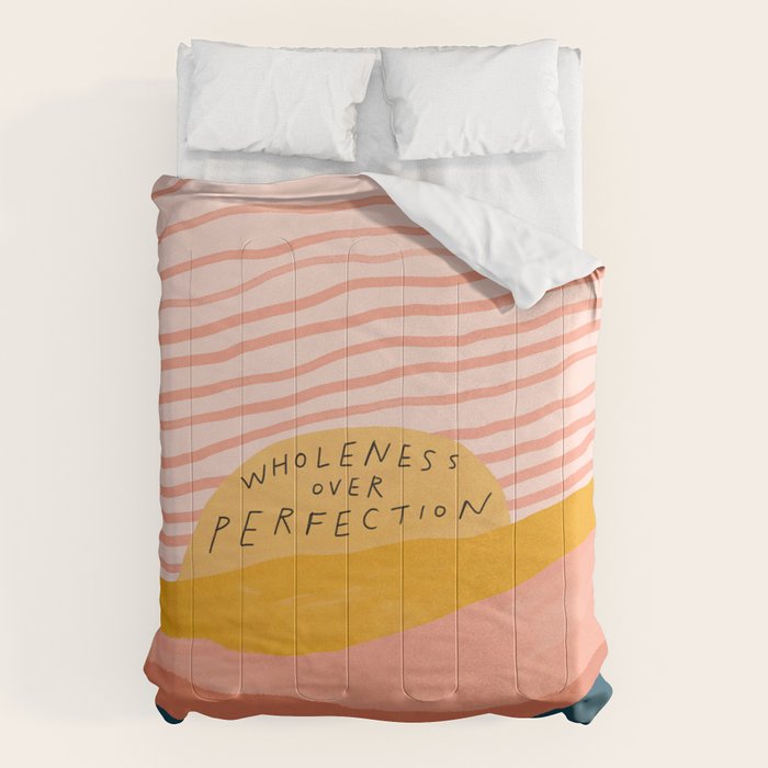 Wholeness Over Perfection | Waves Hand Lettering Design Comforter Gallery Image 6