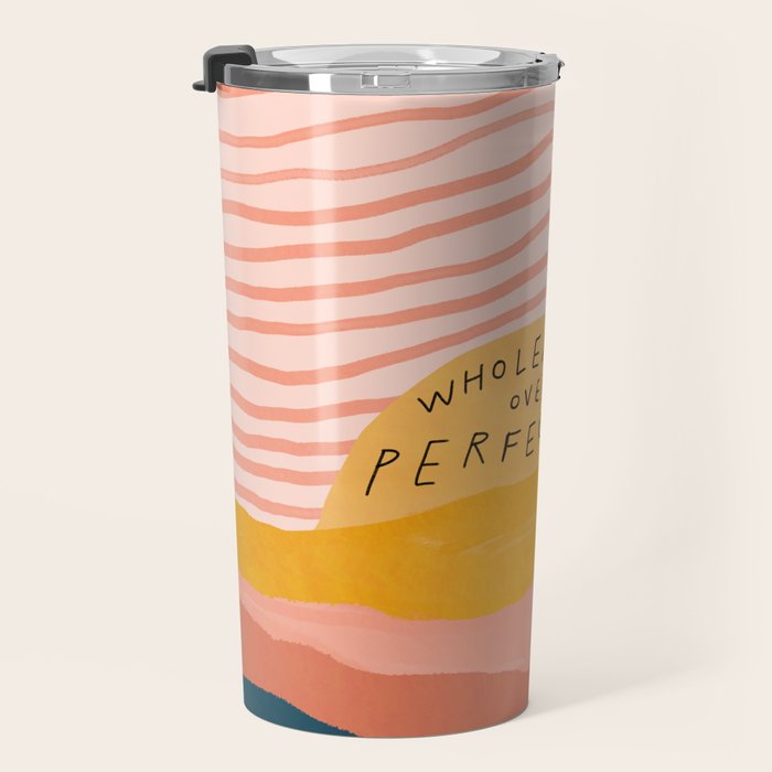 Wholeness Over Perfection | Waves Hand Lettering Design Travel Mug Gallery Image 3