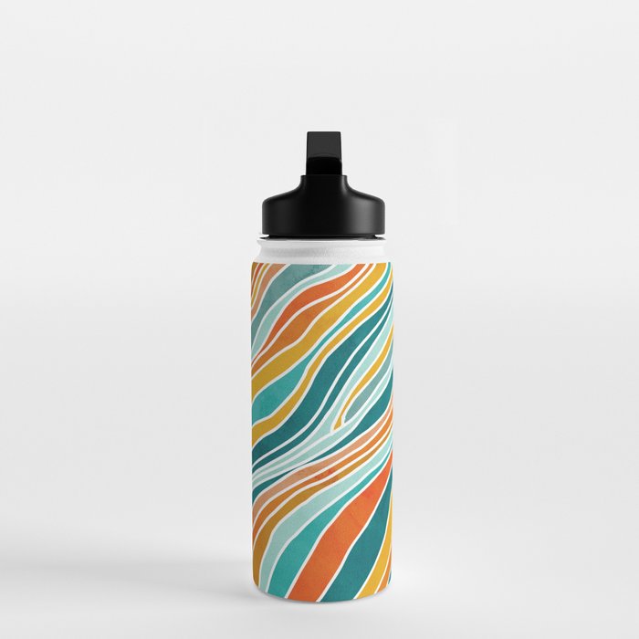 Colorful Summer Stripes Water Bottle Gallery Image 3