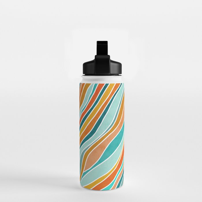 Colorful Summer Stripes Water Bottle Gallery Image 2