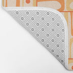 Mid Century Modern Piquet Abstract Multi Tiled Geometric Pattern in Tangerine Orange Tones Bath Mat Gallery Image 2