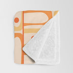Mid Century Modern Piquet Abstract Multi Tiled Geometric Pattern in Tangerine Orange Tones Throw Blanket Gallery Image 3