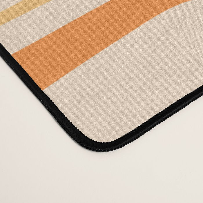 Mid Century Modern Piquet Abstract Multi Tiled Geometric Pattern in Tangerine Orange Tones Desk Mat Gallery Image 4