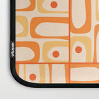 Mid Century Modern Piquet Abstract Multi Tiled Geometric Pattern in Tangerine Orange Tones Laptop Sleeve Gallery Image 3