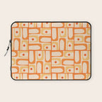 Mid Century Modern Piquet Abstract Multi Tiled Geometric Pattern in Tangerine Orange Tones Laptop Sleeve Gallery Image 1