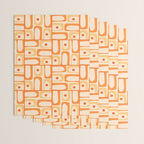 Mid Century Modern Piquet Abstract Multi Tiled Geometric Pattern in Tangerine Orange Tones Wrapping Paper Gallery Image 3