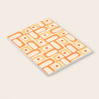 Mid Century Modern Piquet Abstract Multi Tiled Geometric Pattern in Tangerine Orange Tones Notebook Gallery Image 3