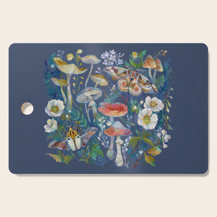 Goliath Beetle Mushroom Garden Cutting Board Gallery Image 1