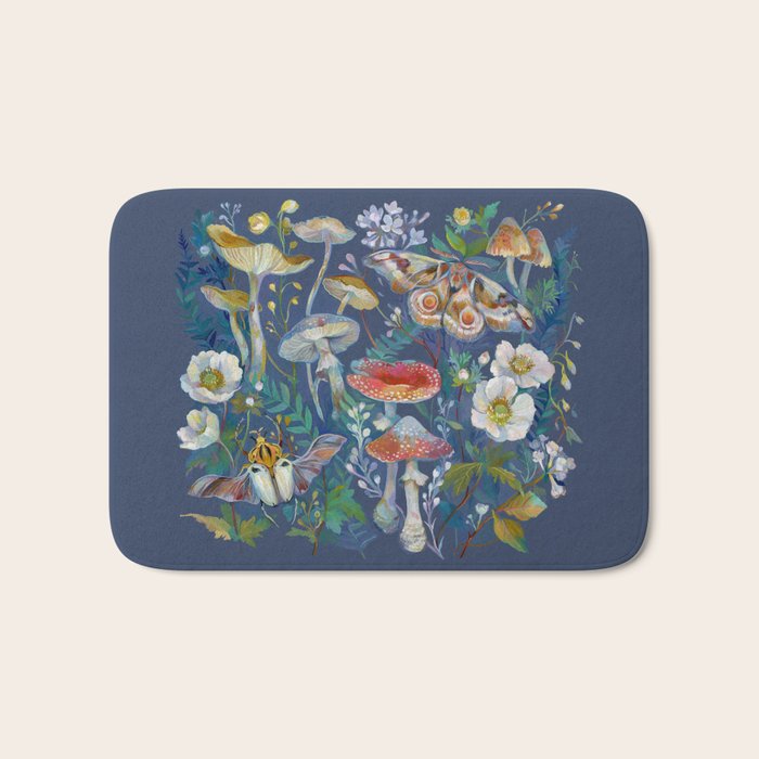 Goliath Beetle Mushroom Garden Bath Mat Gallery Image 1
