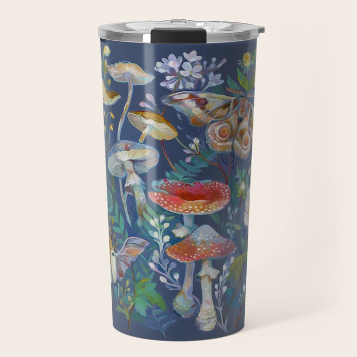 Goliath Beetle Mushroom Garden Travel Mug Gallery Image 1